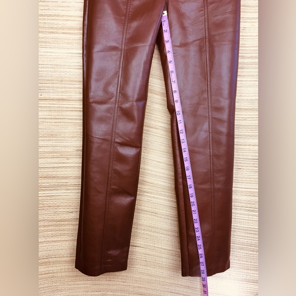 ARITZIA Wilfred Rebel High-waisted Vegan Leather pants Pants In Cognac Size 0 - Picture 14 of 14